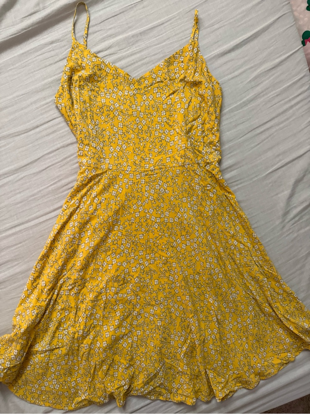 GAP Yellow Floral Midi Dress cottagecore Sundress Flowly XL